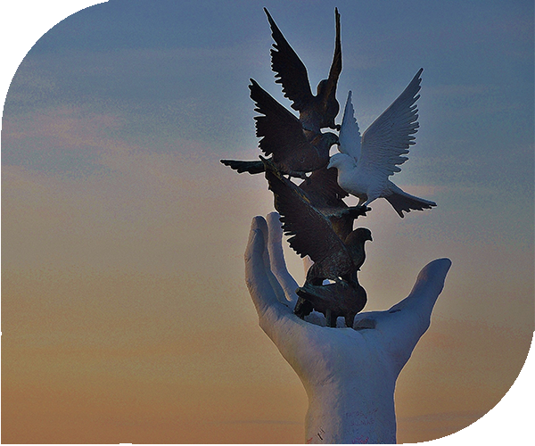 Hand and Bird Statue